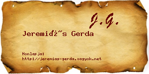 Jeremiás Gerda névjegykártya